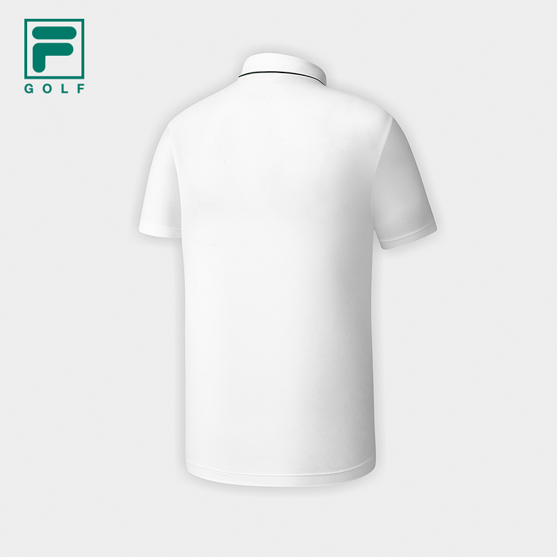 FILA CORE Men GOLF Knitted Short Sleeve Polo Shirt WHITE