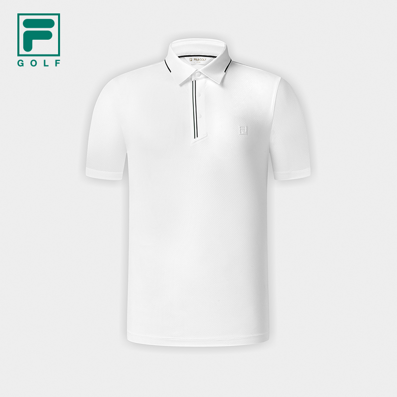 FILA CORE Men GOLF Knitted Short Sleeve Polo Shirt WHITE