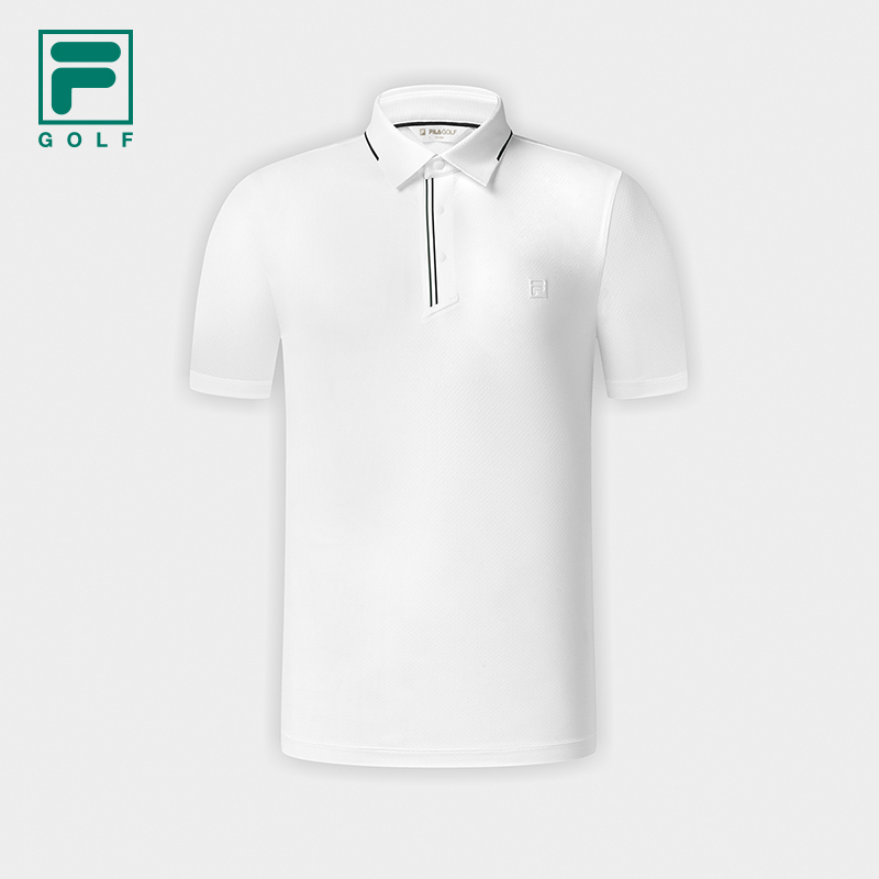 FILA CORE Men GOLF Knitted Short Sleeve Polo Shirt WHITE
