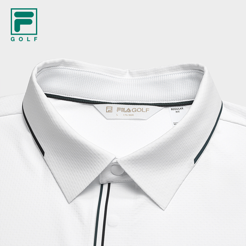 FILA CORE Men GOLF Knitted Short Sleeve Polo Shirt WHITE