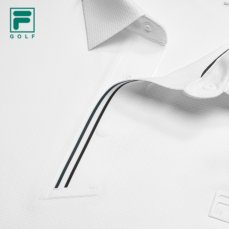 FILA CORE Men GOLF Knitted Short Sleeve Polo Shirt WHITE