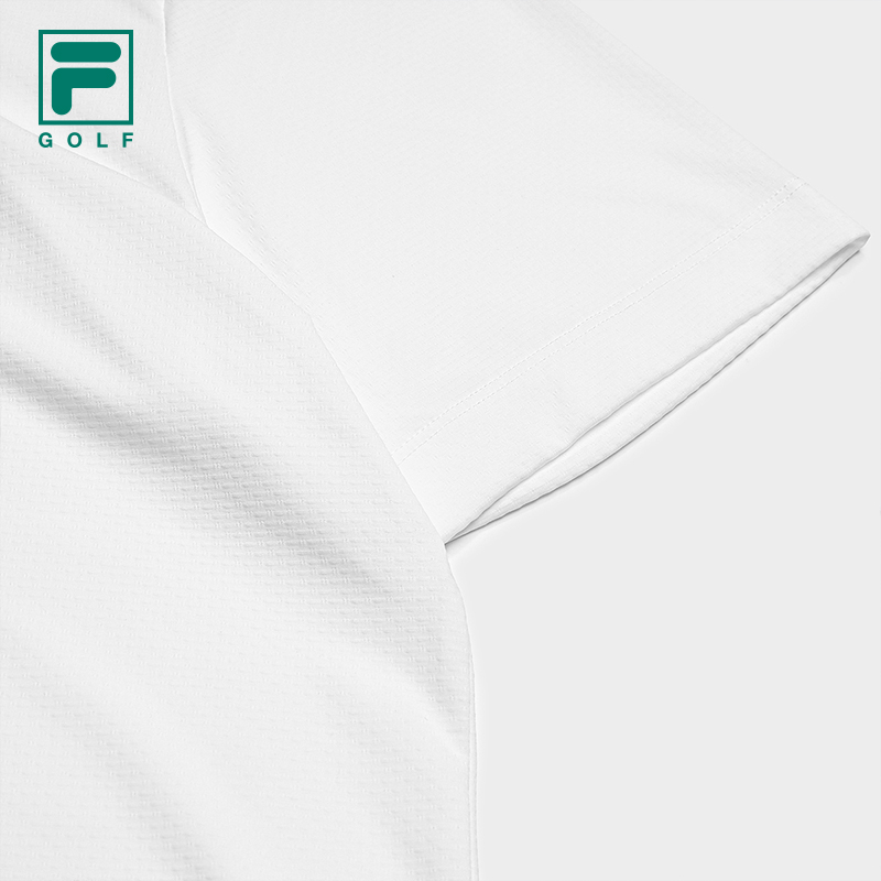 FILA CORE Men GOLF Knitted Short Sleeve Polo Shirt WHITE