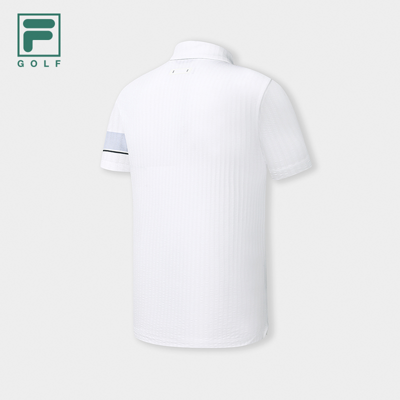 FILA CORE Men GOLF Knitted Short Sleeve Polo Shirt WHITE