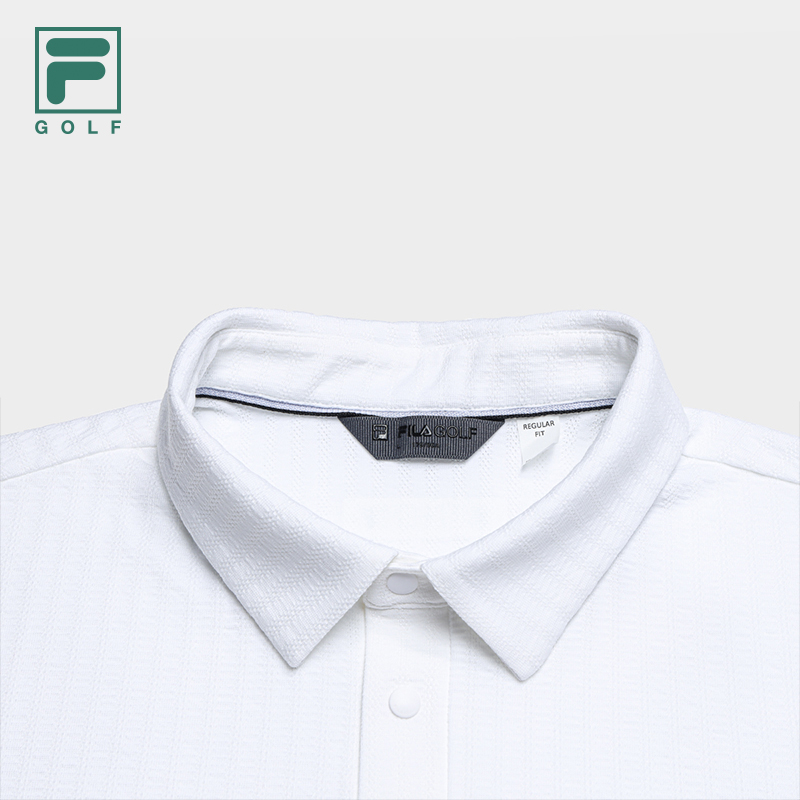 FILA CORE Men GOLF Knitted Short Sleeve Polo Shirt WHITE