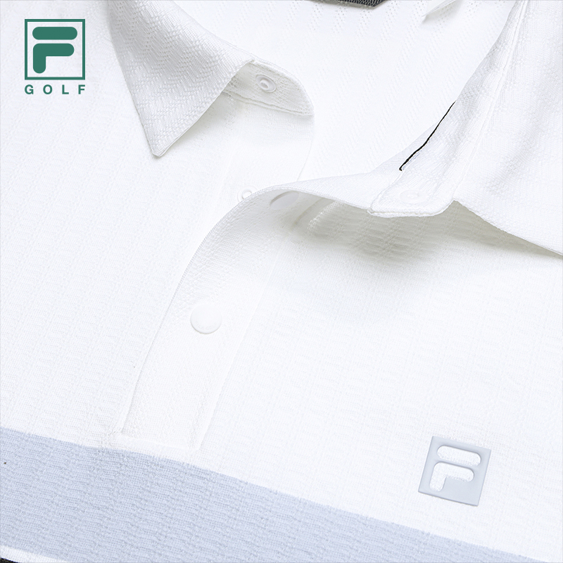 FILA CORE Men GOLF Knitted Short Sleeve Polo Shirt WHITE