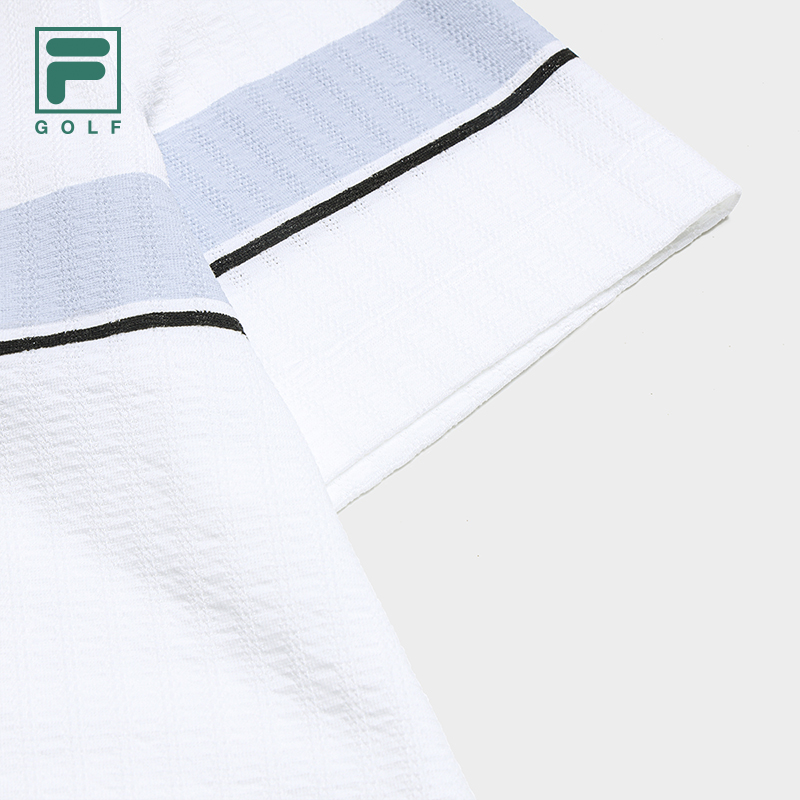 FILA CORE Men GOLF Knitted Short Sleeve Polo Shirt WHITE