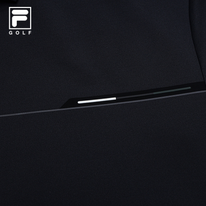 FILA CORE Men GOLF Knitted Short Sleeve Polo Shirt BLACK
