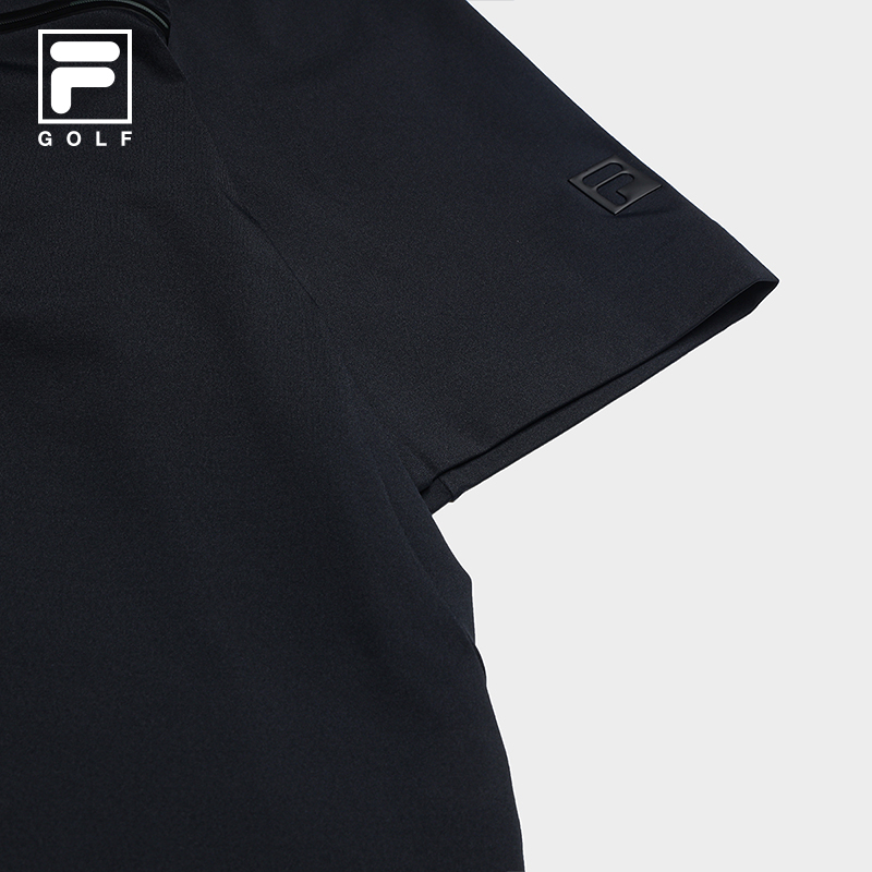FILA CORE Men GOLF Knitted Short Sleeve Polo Shirt BLACK