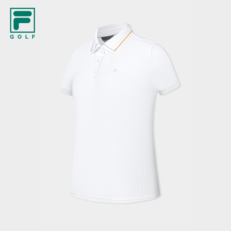 FILA CORE Women GOLF Knitted Short Sleeve Polo Shirt WHITE