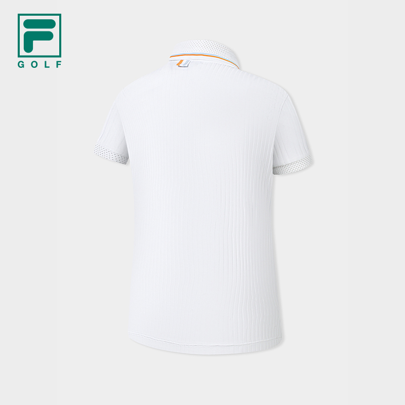 FILA CORE Women GOLF Knitted Short Sleeve Polo Shirt WHITE