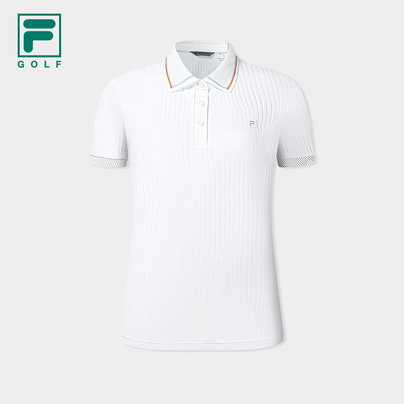 FILA CORE Women GOLF Knitted Short Sleeve Polo Shirt WHITE