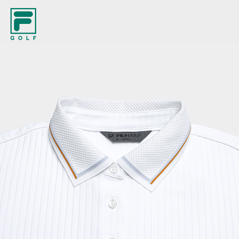 FILA CORE Women GOLF Knitted Short Sleeve Polo Shirt WHITE