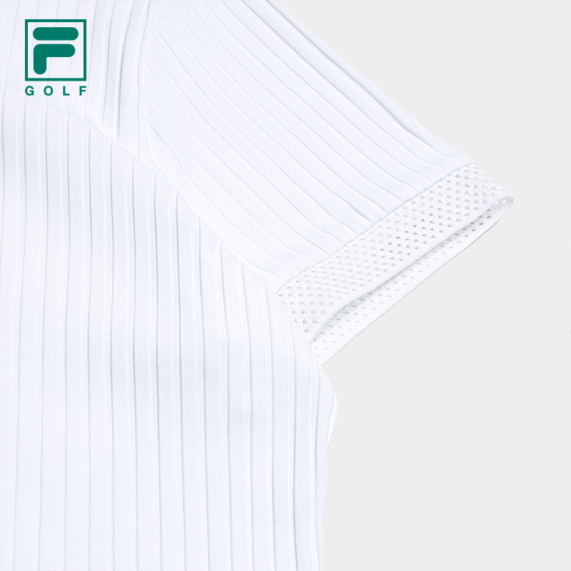 FILA CORE Women GOLF Knitted Short Sleeve Polo Shirt WHITE