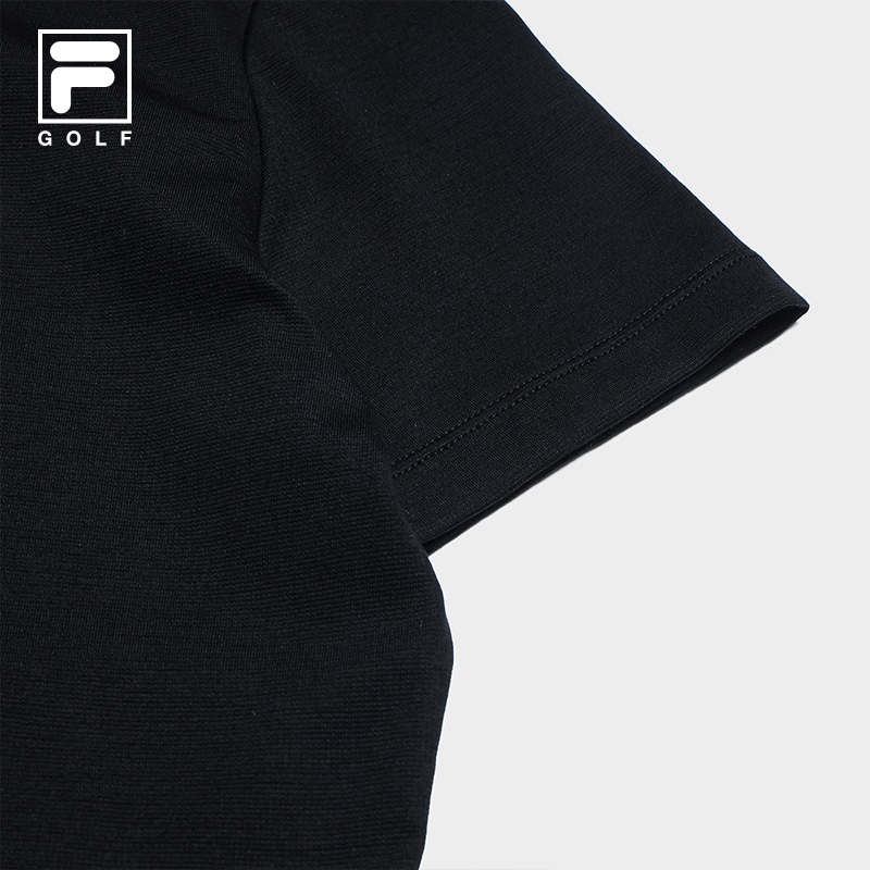 FILA CORE Women GOLF Knitted Short Sleeve Polo Shirt BLACK