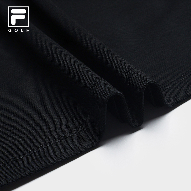FILA CORE Women GOLF Knitted Short Sleeve Polo Shirt BLACK