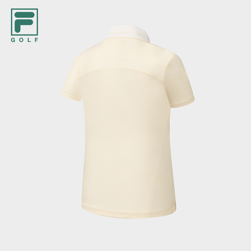 FILA CORE Women GOLF Knitted Short Sleeve Polo Shirt BLACK