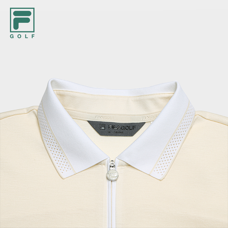 FILA CORE Women GOLF Knitted Short Sleeve Polo Shirt CREAM