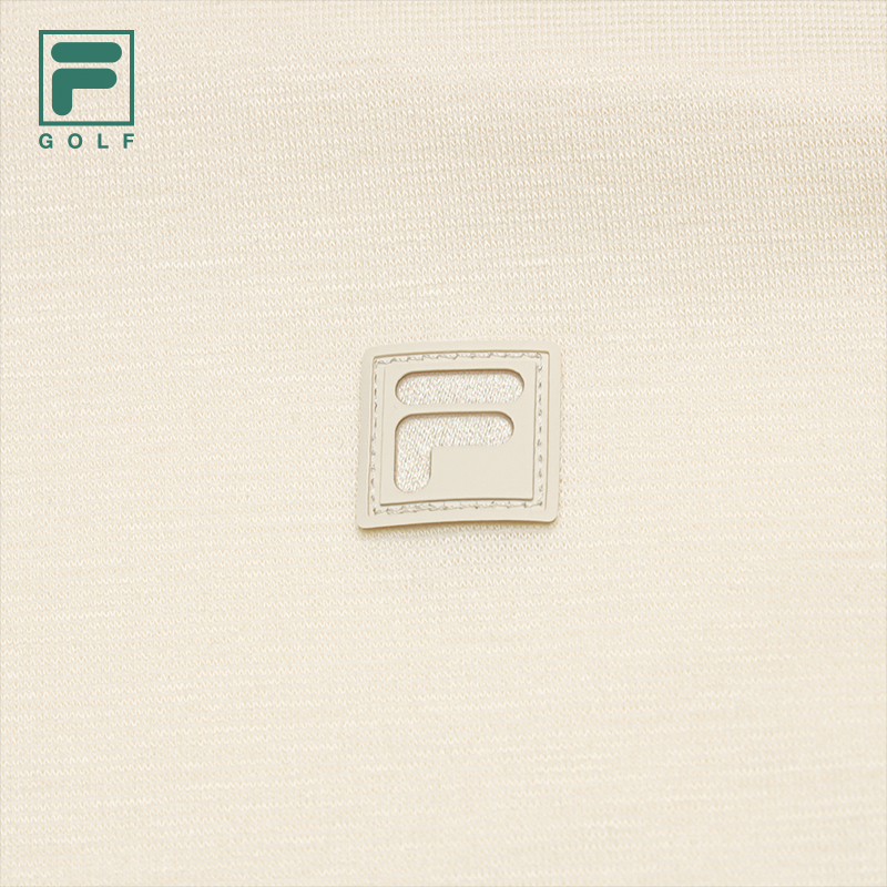 FILA CORE Women GOLF Knitted Short Sleeve Polo Shirt CREAM
