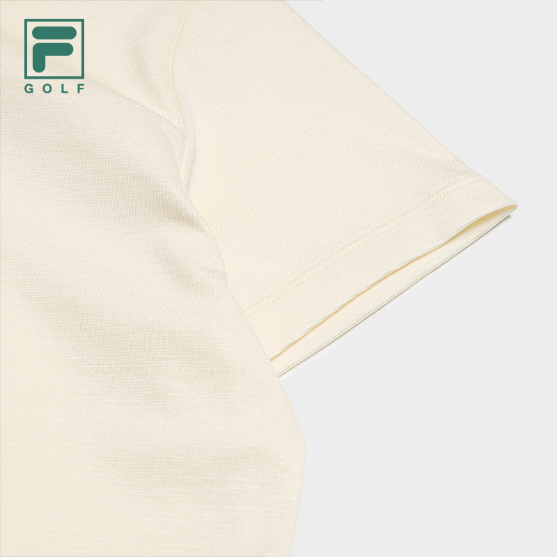 FILA CORE Women GOLF Knitted Short Sleeve Polo Shirt CREAM