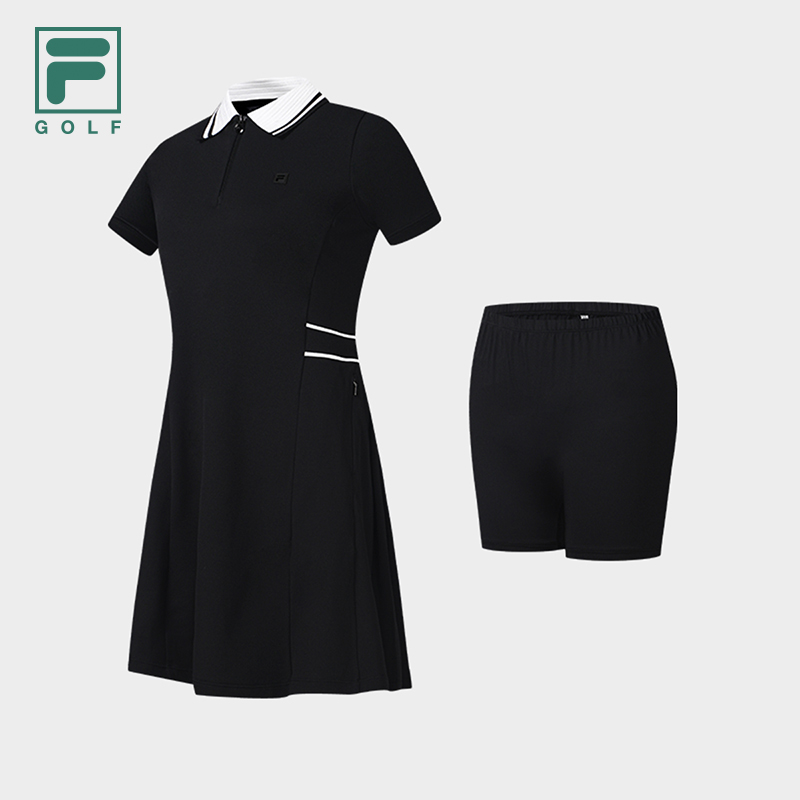FILA CORE Women GOLF Dress with Built-in Shorts BLACK