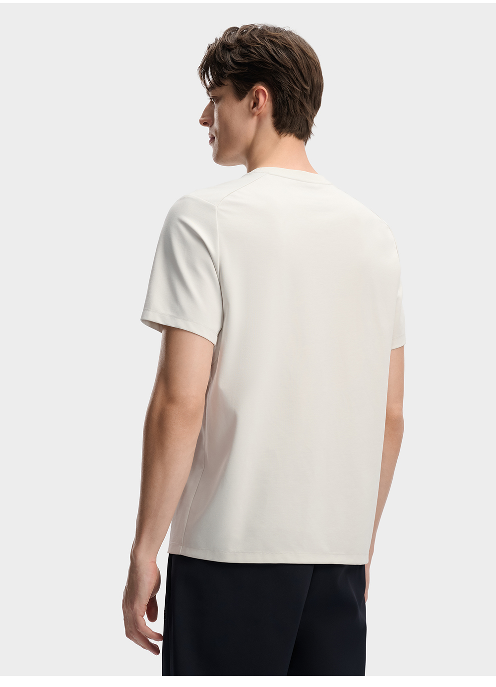 FILA CORE Men WHITE Knitted Short Sleeve Top GREY