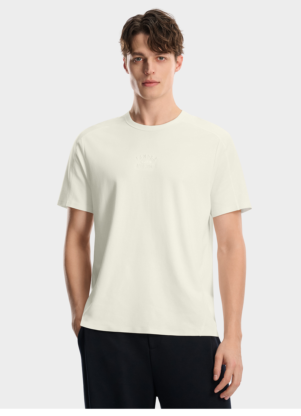 FILA CORE Men MILANO Knitted Short Sleeve Top WHITE
