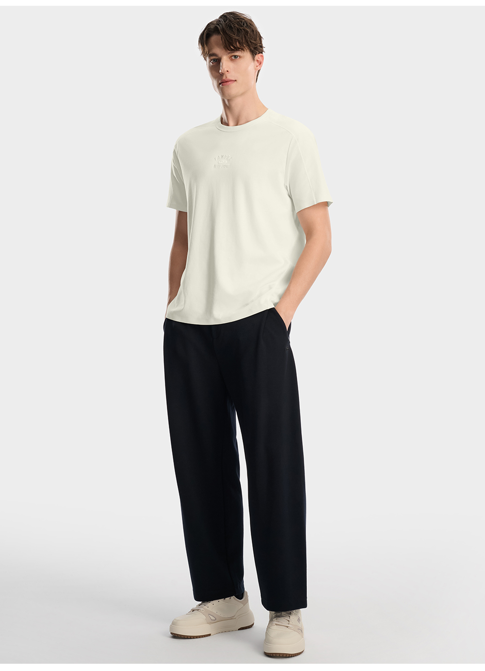 FILA CORE Men MILANO Knitted Short Sleeve Top WHITE