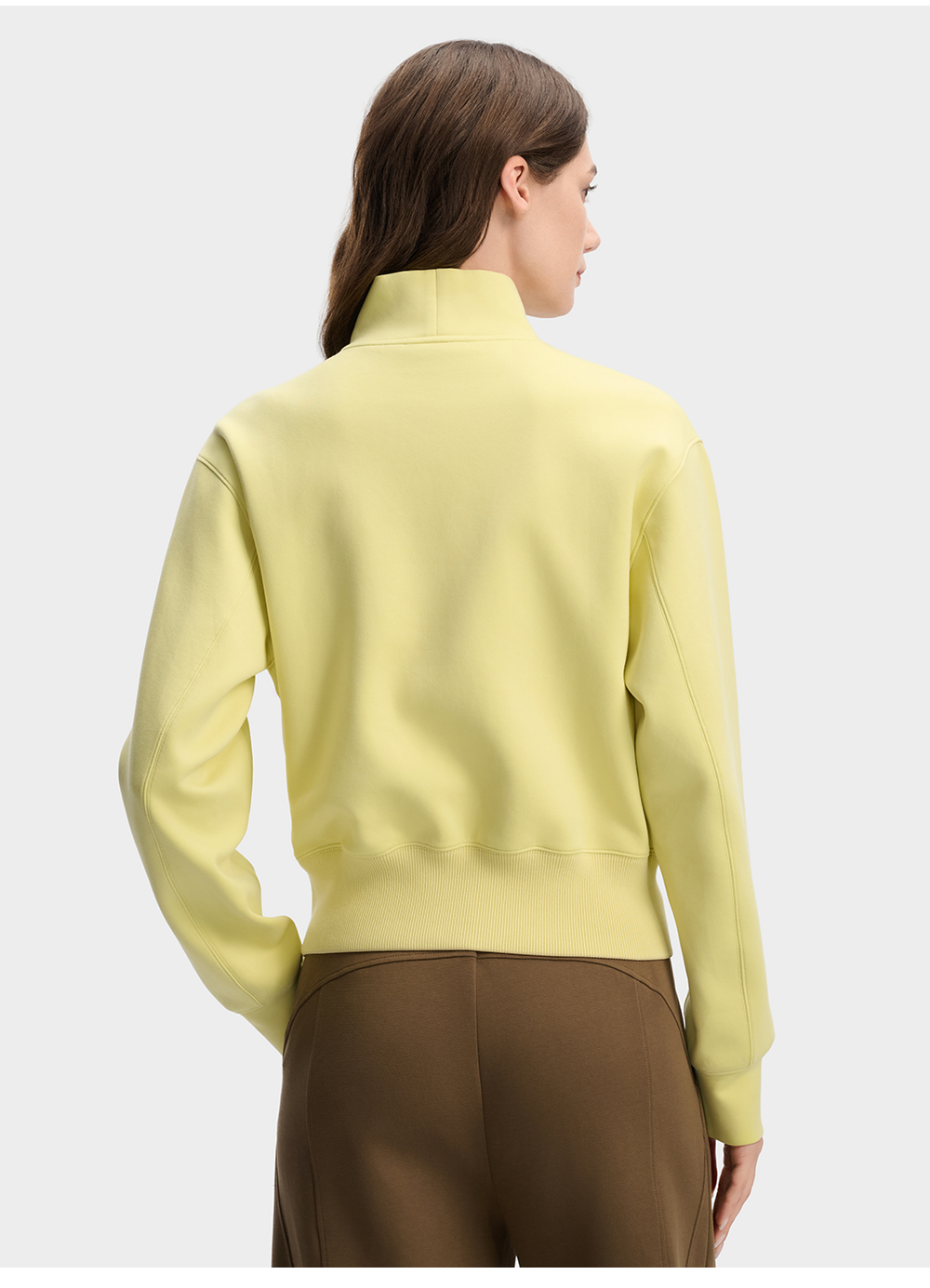 FILA CORE Women WHITE Knitted Long Sleeve Top LIGHT GREEN