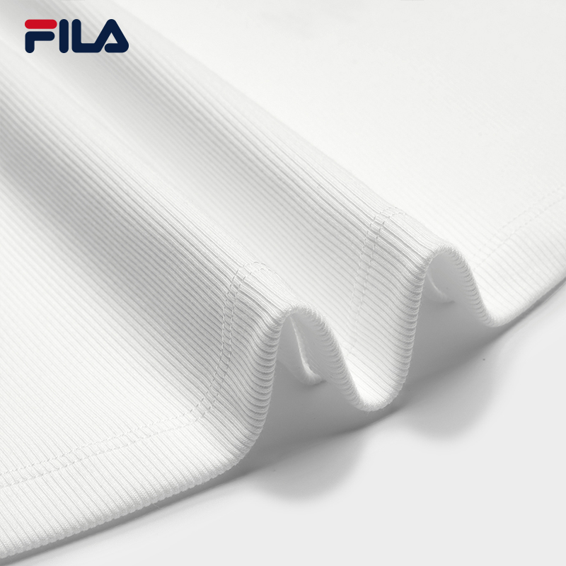 FILA CORE Women HERITAGE Knitted Short Sleeve Top WHITE