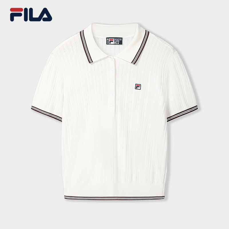 FILA CORE Women HERITAGE Knitted Top WHITE