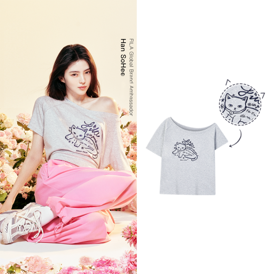 [SO-HEE's Pick] FILA WOMEN'S ORIGINALE Knitted Short Sleeve Top