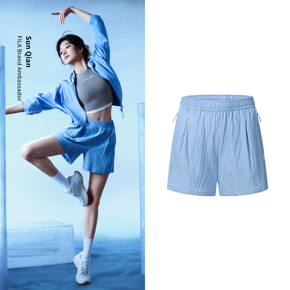 FILA CORE ATHLETICS FITNESS  Women Woven Shorts (Light Blue)