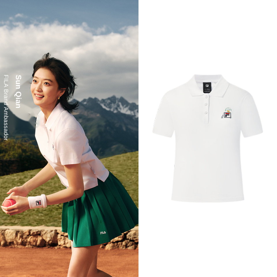 [Sun Qian's Pick] FILA Women's Knit Short Sleeve Polo