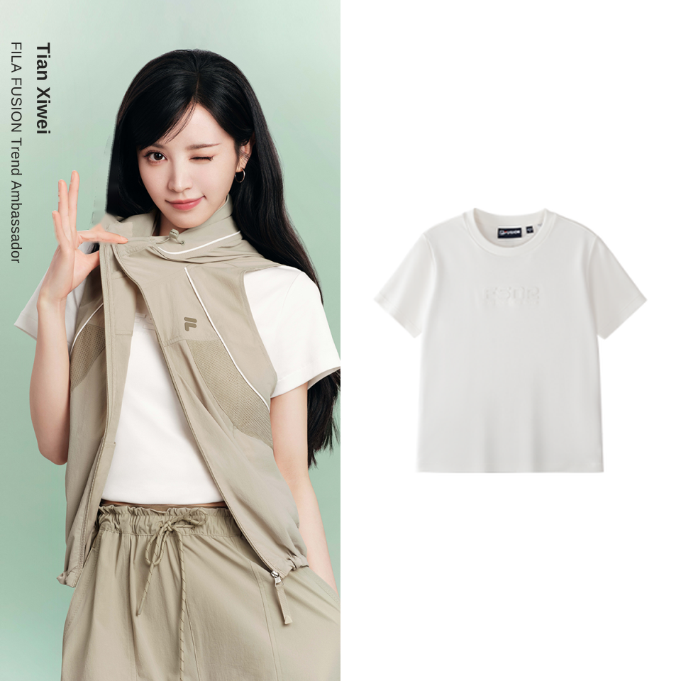 [Tian Xi Wei's Pick] FILA FUSION Women's Knit Short Sleeve Tee