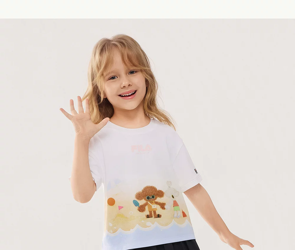 FILA KIDS Girl's FILA X SEUNGYOUN KIM Knitted Short Sleeve Top ZA