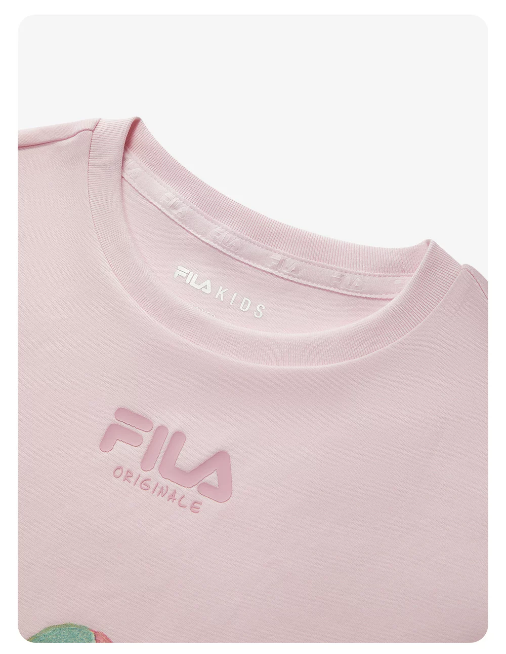 FILA KIDS Girl's FILA X SEUNGYOUN KIM Knitted Short Sleeve Top LIGHT PINK