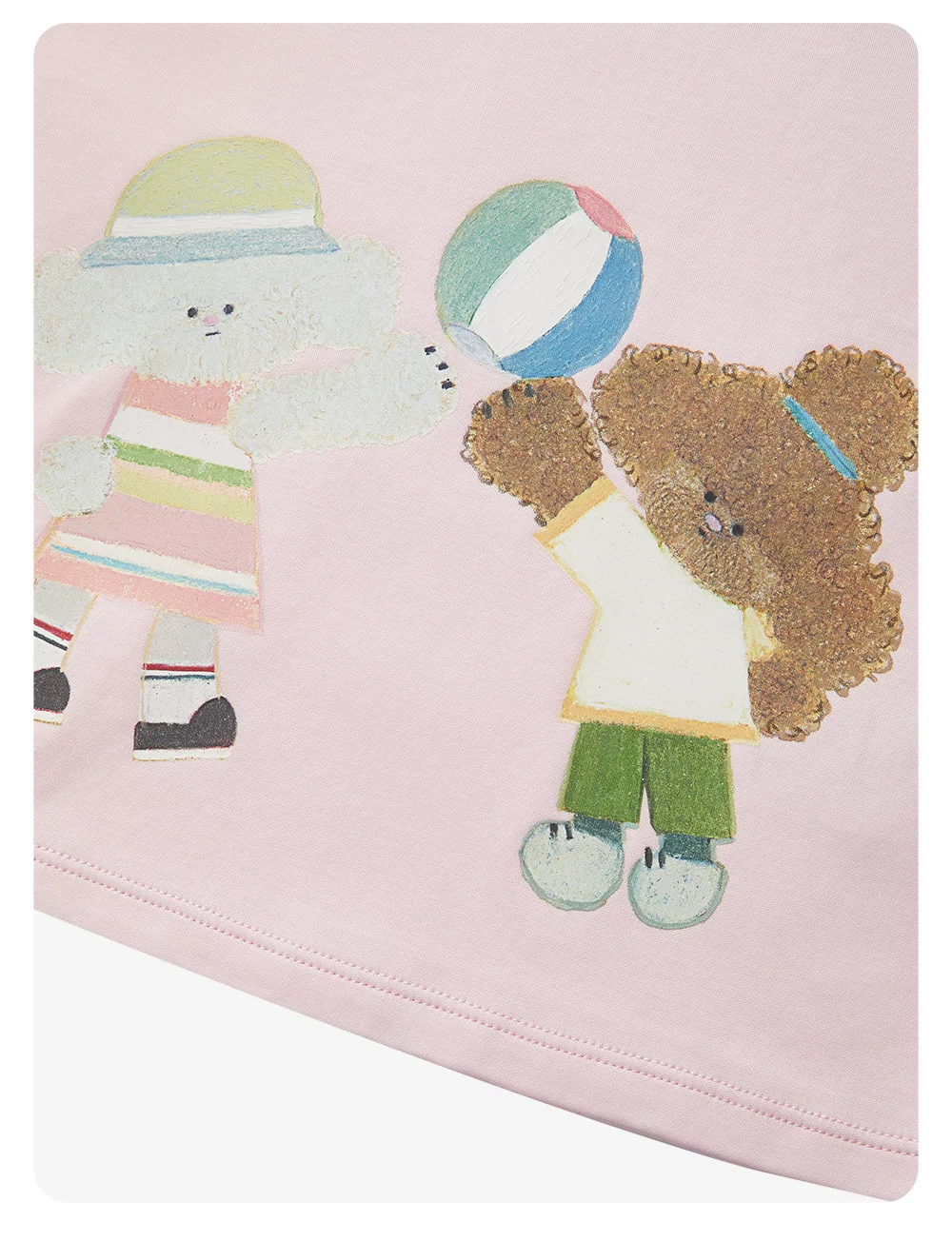 FILA KIDS Girl's FILA X SEUNGYOUN KIM Knitted Short Sleeve Top LIGHT PINK