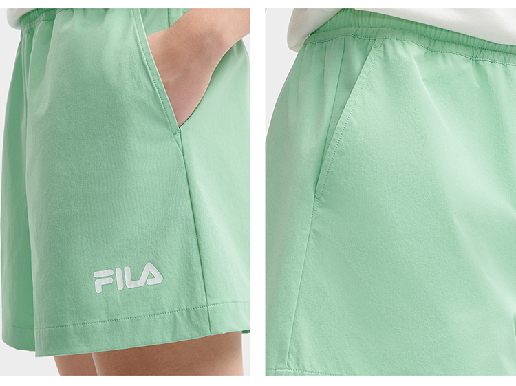 FILA CORE WHITE LINE Women's Woven Shorts (White / Green)