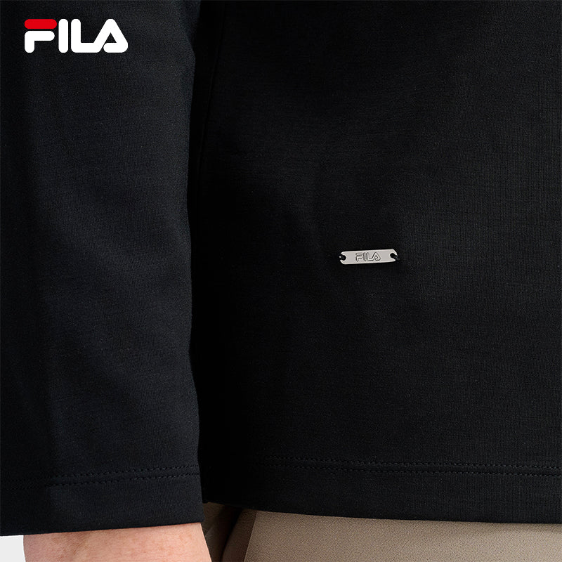 FILA CORE LIFESTYLE BLUE QUADRILATERO AESTHETICS Men Long Sleeve Polo (Black / Brown)