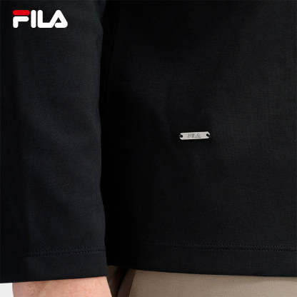 FILA CORE LIFESTYLE BLUE QUADRILATERO AESTHETICS Men Long Sleeve Polo (Black / Brown)