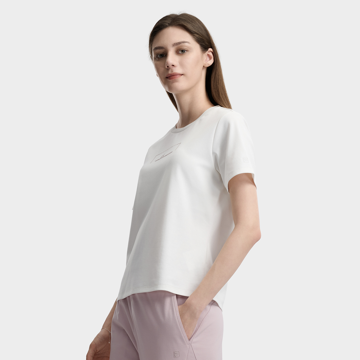 FILA WOMEN'S WHITE Knitted Short Sleeve Top