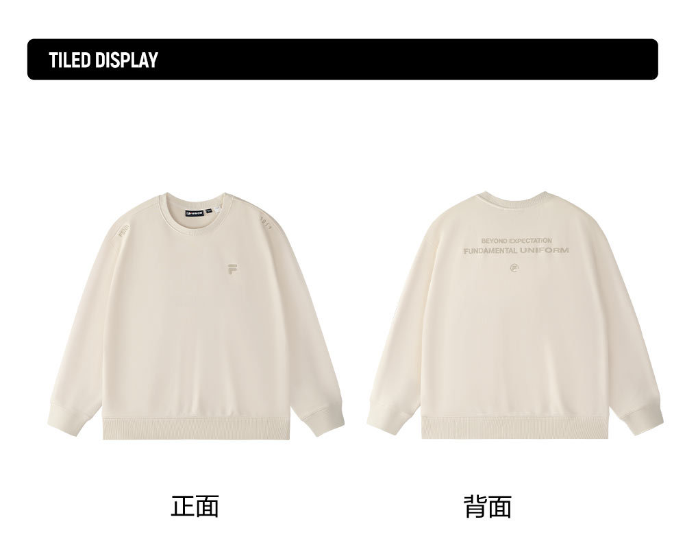 FILA FUSION INLINE FUSIONEER PURE SOPHISTICATION Unisex Sweatshirt (Beige / Brown / Ash)
