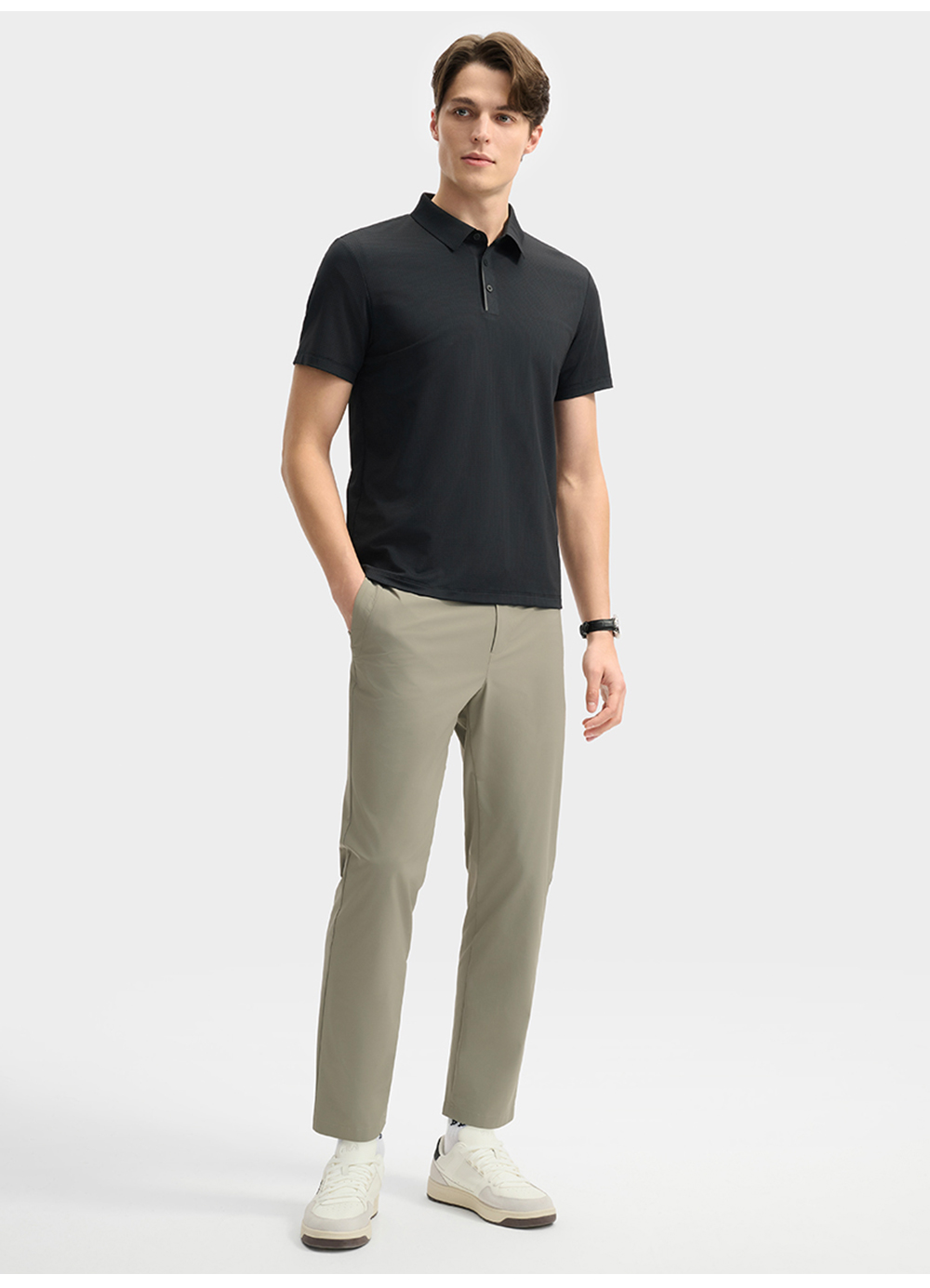 FILA CORE LIFESTYLE BLUE SPORTY & LUXURIOUS MAXI YACHT, PORTO CERVO Men Polo T-shirt (Black / Navy)