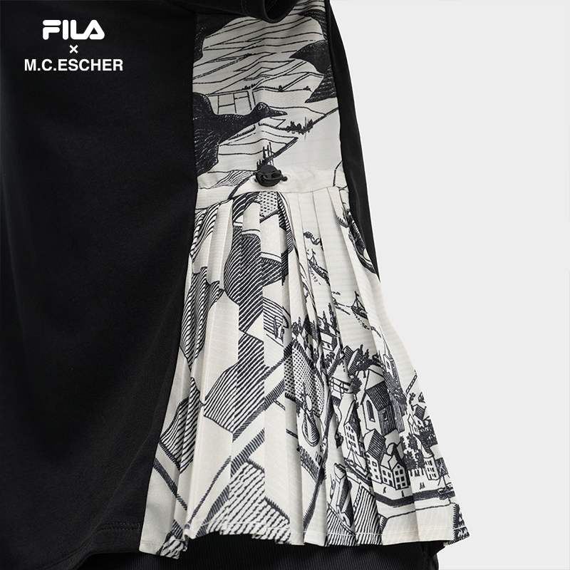 FILA CORE LIFESTYLE HERITAGE FILA X M.C.ESCHER Women Short Sleeve T-shirt (Black / White)