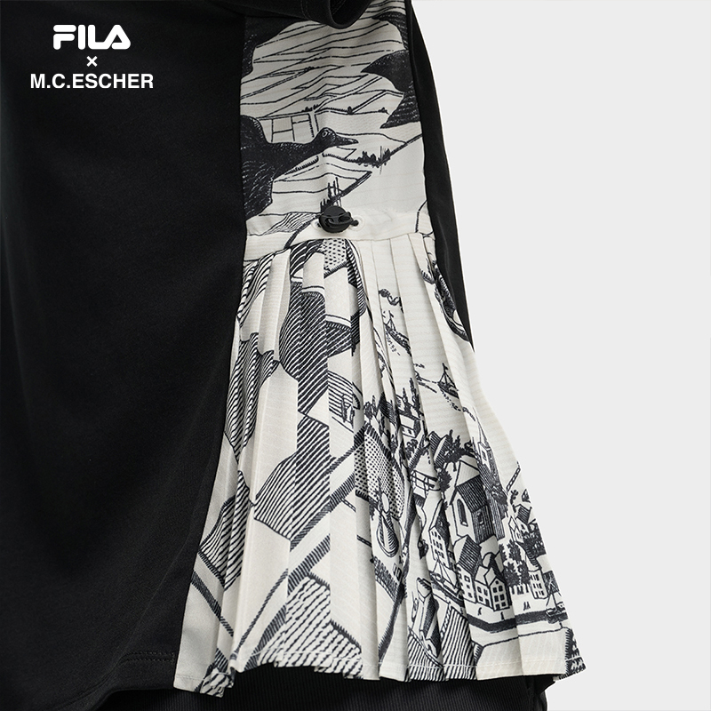 FILA CORE LIFESTYLE HERITAGE FILA X M.C.ESCHER Women Short Sleeve T-shirt (Black / White)