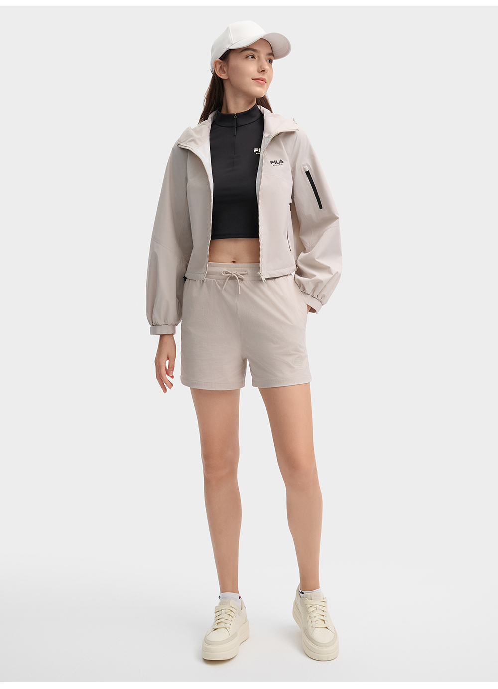 FILA CORE LIFESTYLE MILANO Women Woven Jacket (With Hoodie) (Ash)
