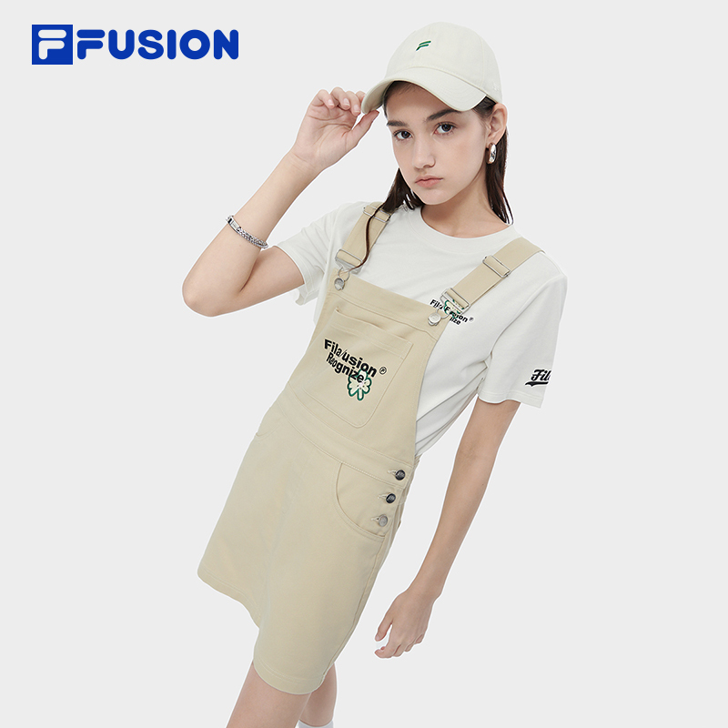 FILA FUSION INLINE CULTURE Women Overalls (Jumpsuit Dress) in Light Khaki