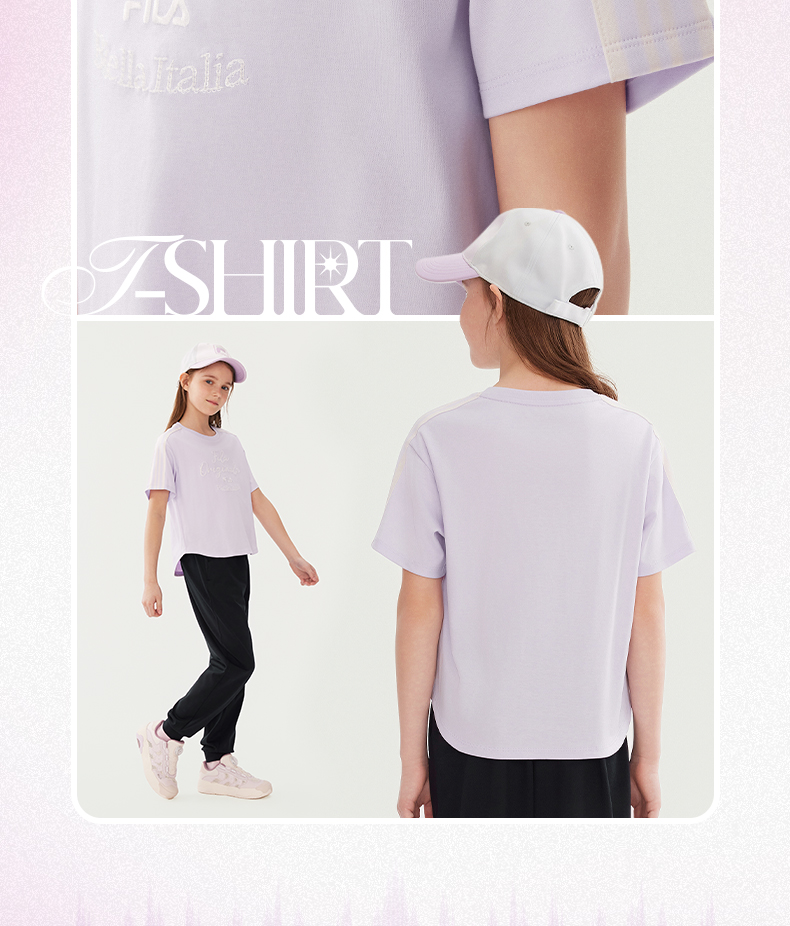 (130 - 165cm) FILA KIDS ORIGINALE Girl's Short Sleeve T-Shirt