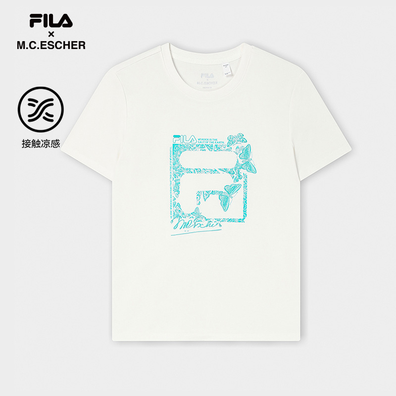 FILA CORE LIFESTYLE HERITAGE FILA X M.C.ESCHER Women Short Sleeve T-shirt (White)