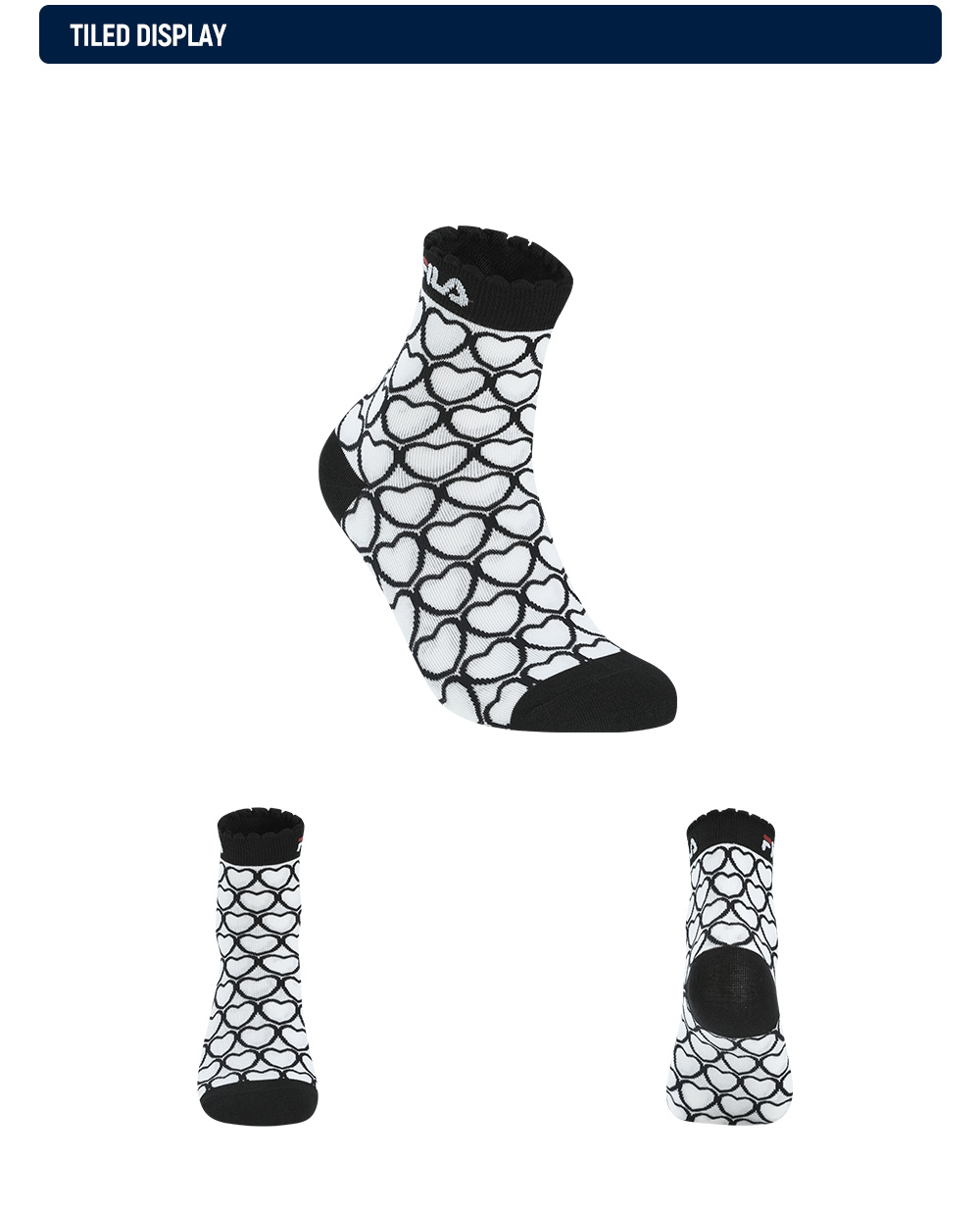 FILA CORE LIFESTYLE  Women Middle Socks (Black / Pink)